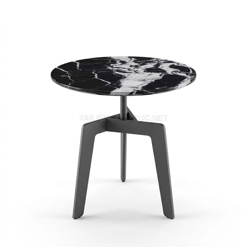 16. Sketchup model bàn cạnh mặt đá tròn