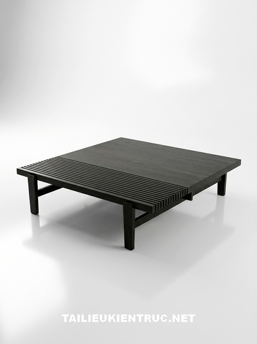 41. Sketchup model bàn trà gỗ hình vuông