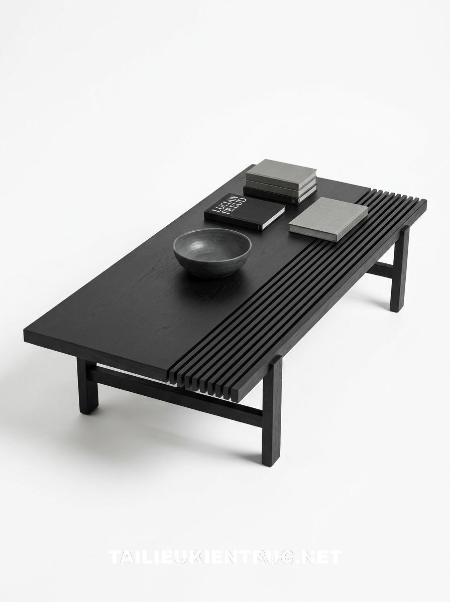 42. Sketchup model bàn trà gỗ hình chữ nhật