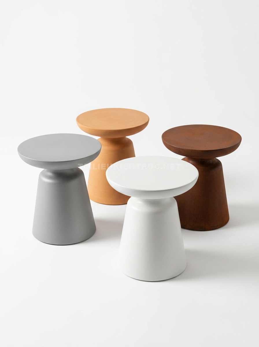 21. Sketchup model bàn cạnh tròn hiện đại