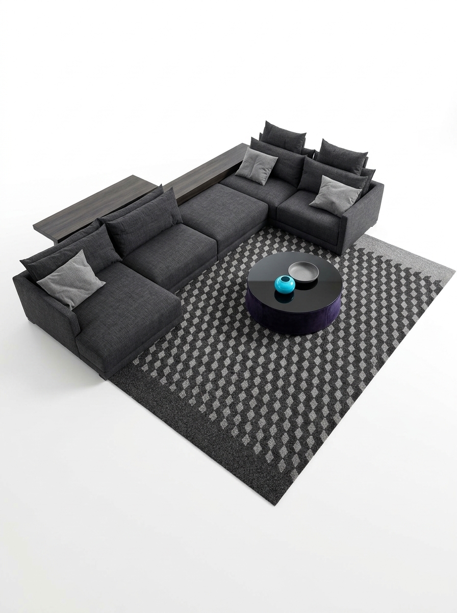 330. Model SketchUp Sofa nỉ xám cao cấp - Full set phòng khách