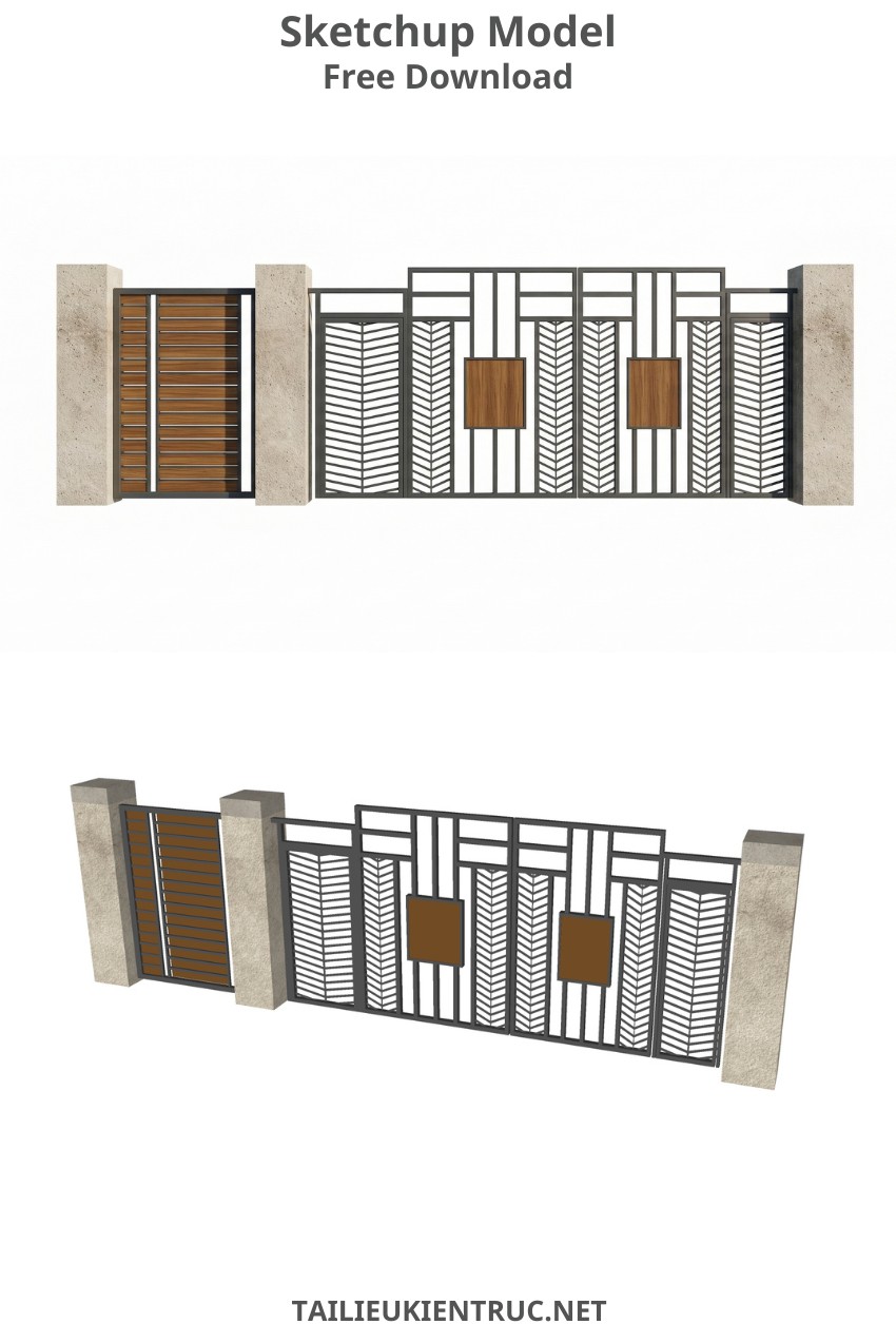 121. Cổng sketchup phong cách hiện đại
