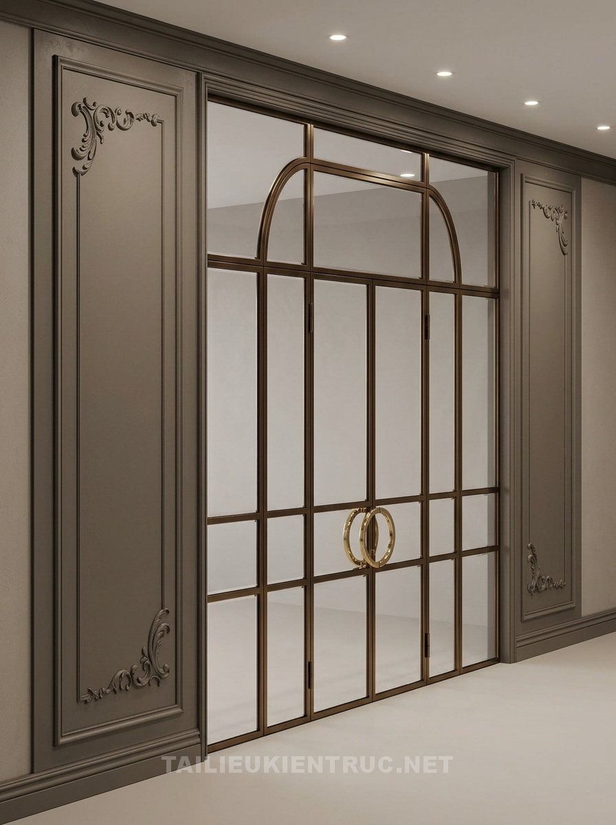 141. Model sketchup cửa kính cánh lùa