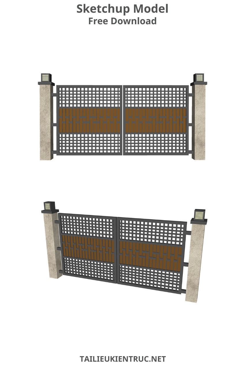 126. Model sketchup cổng hiện đại miễn phí