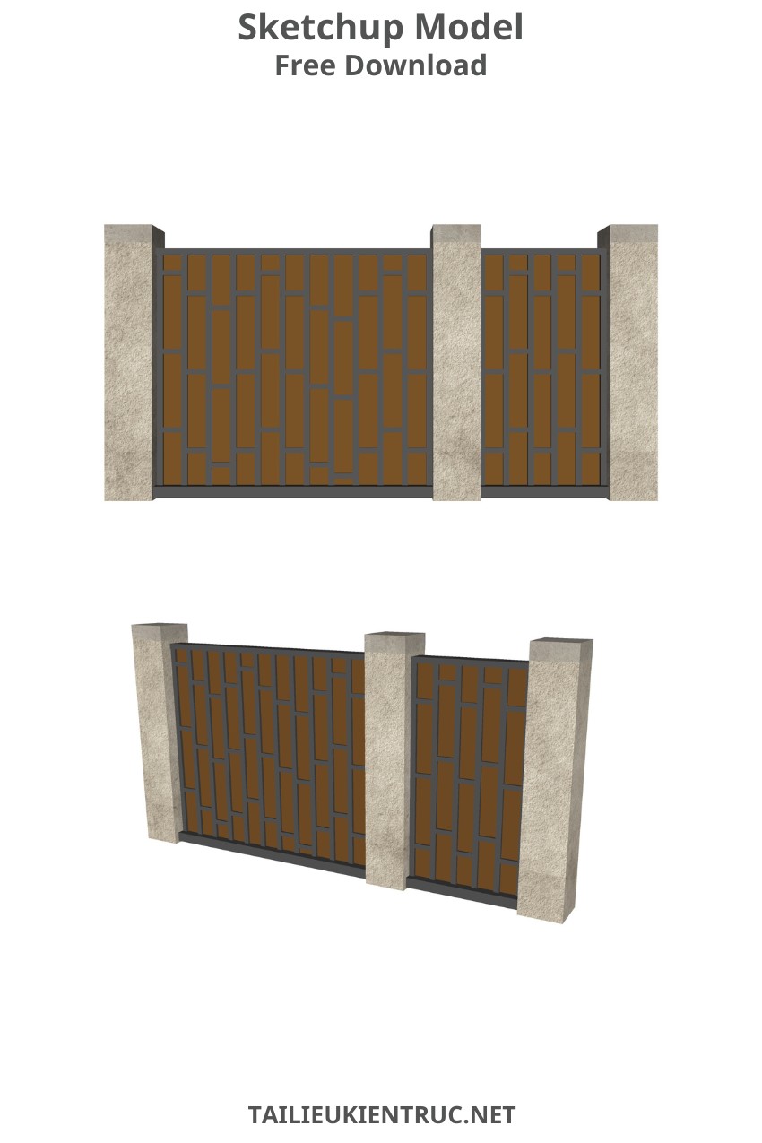 130. Model sketchup cổng hiện đại