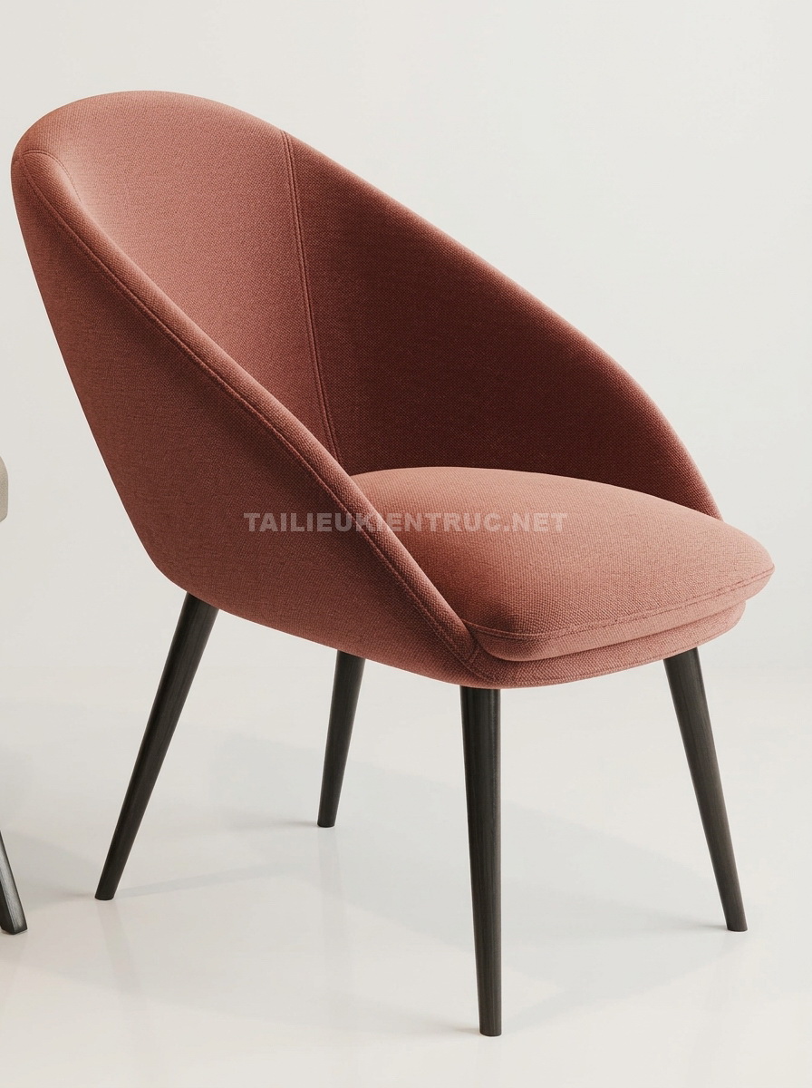 209. Model SketchUp ghế armchair bọc nỉ thiết kế tối giản