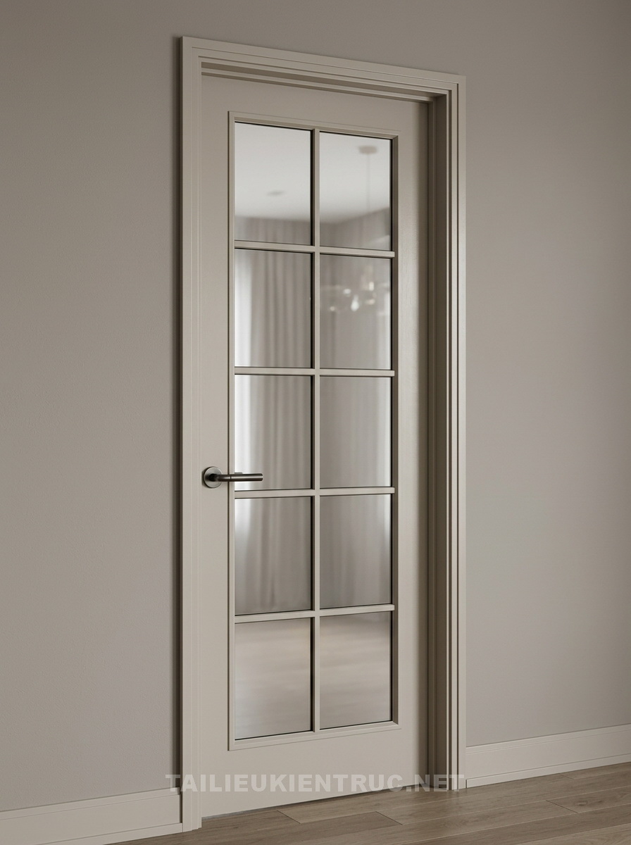 154. Model sketchup cửa gỗ kính miễn phí