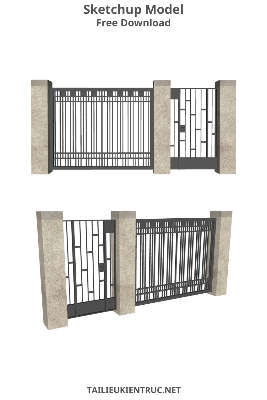 137. Tải miễn phí mô hình sketchup cổng hiện đại