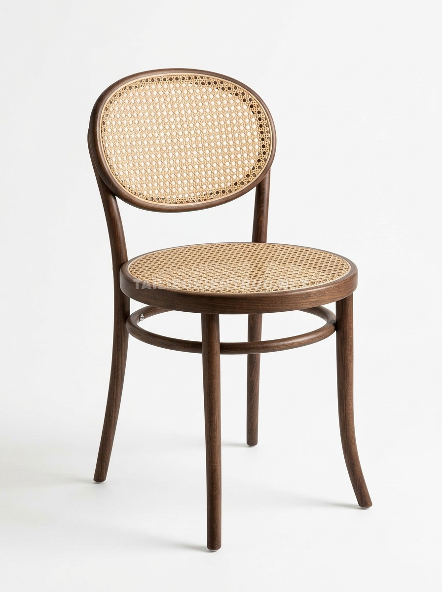 221. Model sketchup Ghế gỗ Thonet tựa mây tròn sang trọng