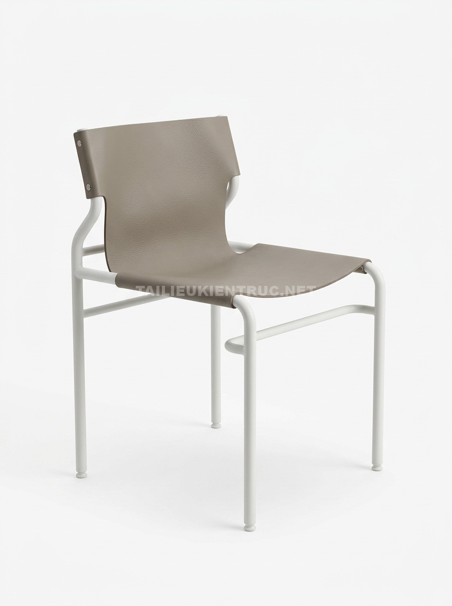 226. Model sketchup Ghế khung sắt sơn tĩnh điện phối mặt da