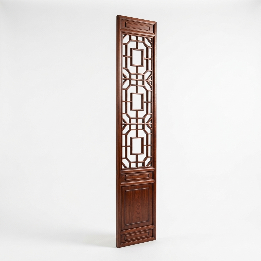 17. Model Sketchup Vách Ngăn Gỗ Chạm Khắc Hình Học Cổ Điển