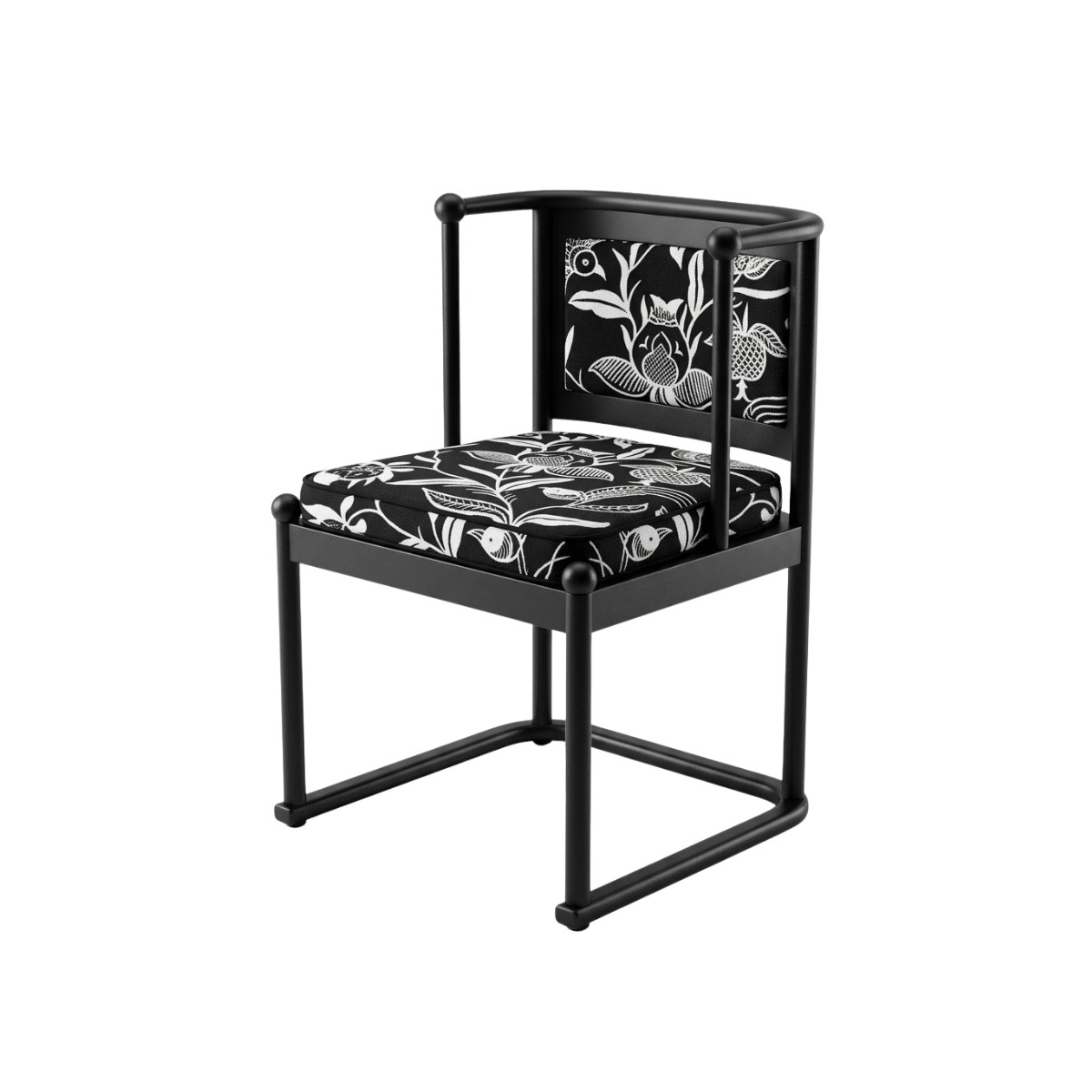 240. Model Sketchup Ghế ngồi phong cách Indochine họa tiết đen trắng