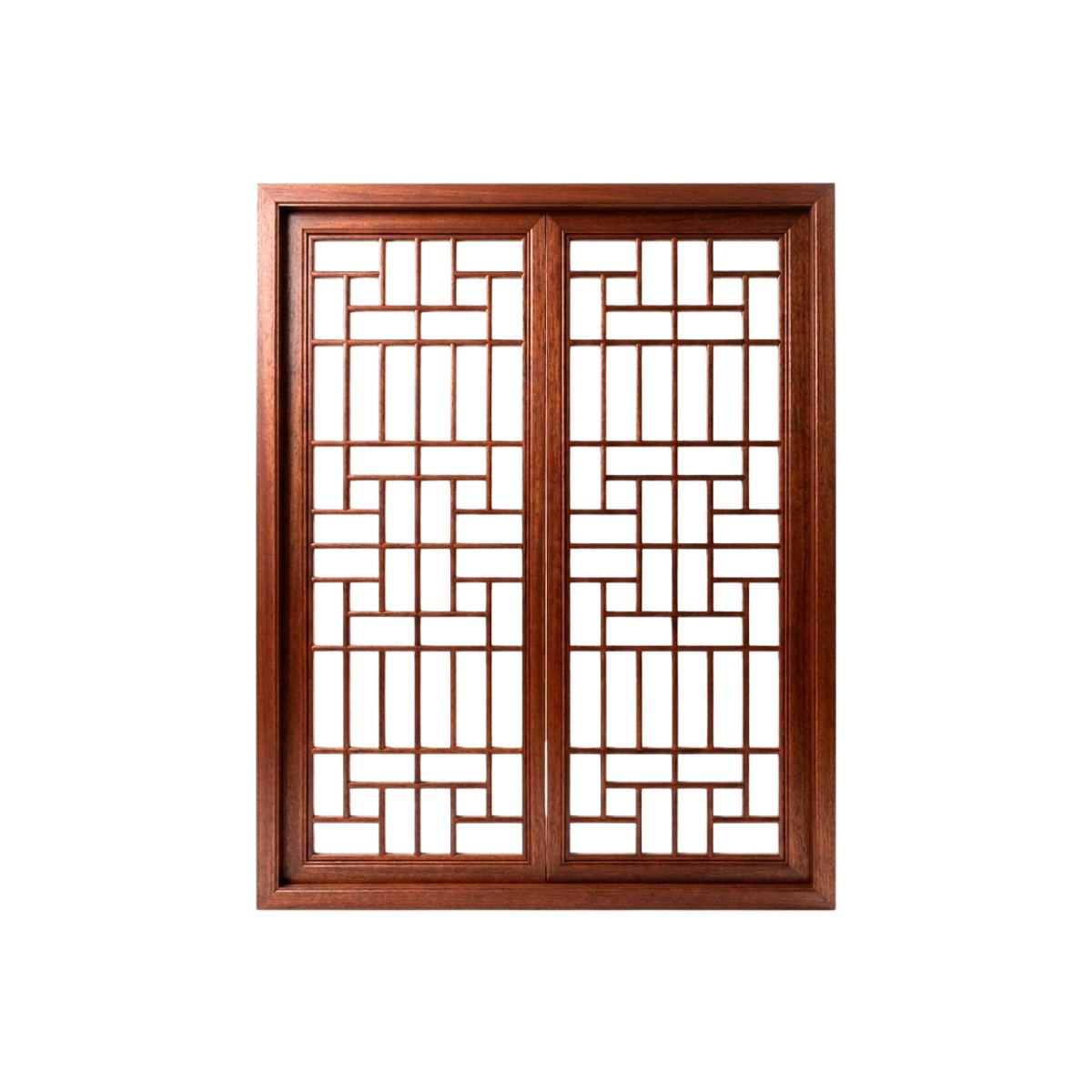 23. Model sketchup Cửa sổ gỗ hoa văn truyền thống Á Đông