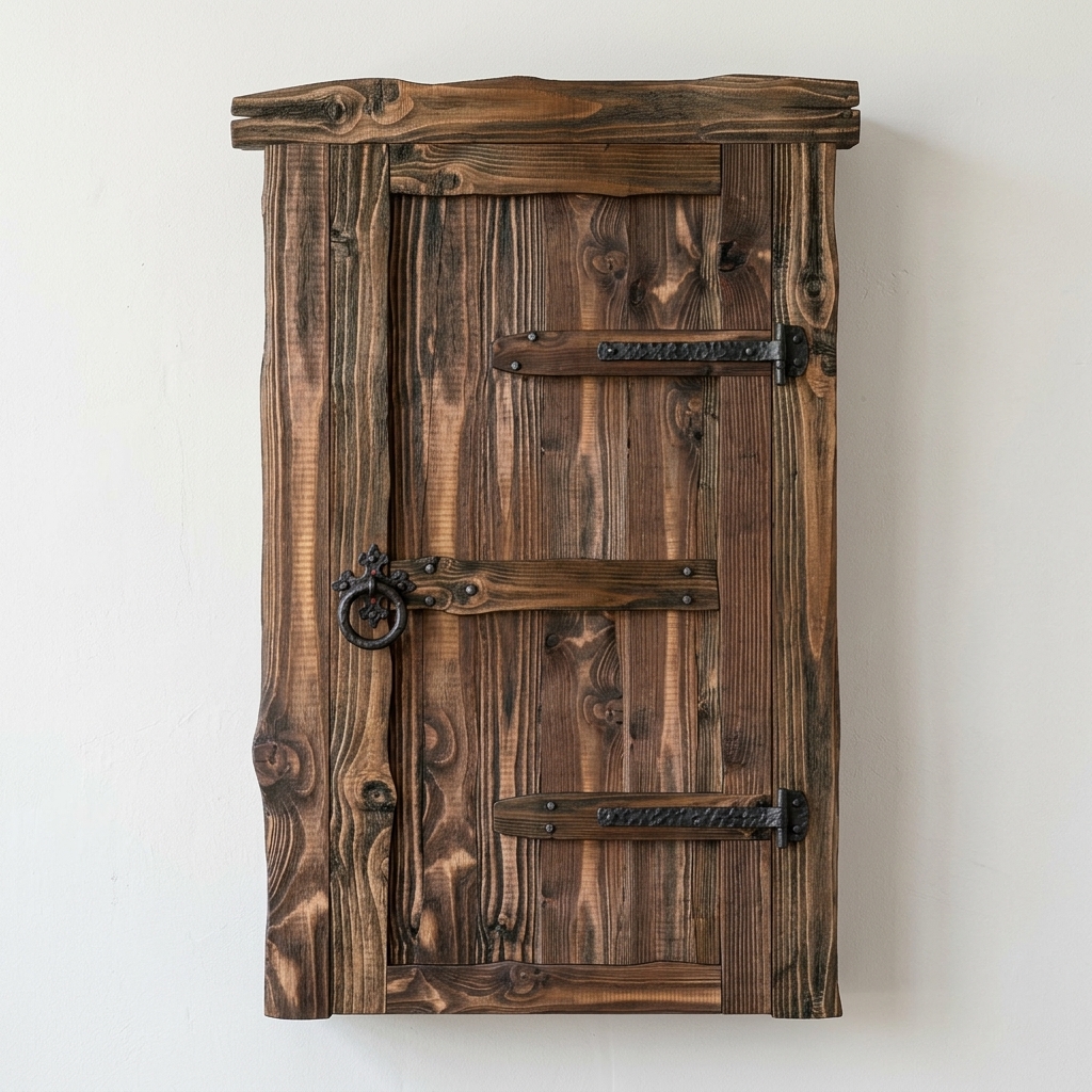 162. Thư viện SketchUp Cửa hầm mộc mạc bằng gỗ sồi sẫm màu