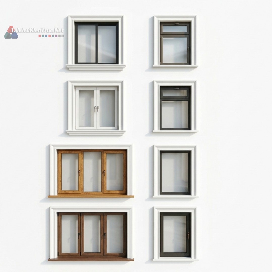 8. Model sketchup các loại cửa sổ miễn phí