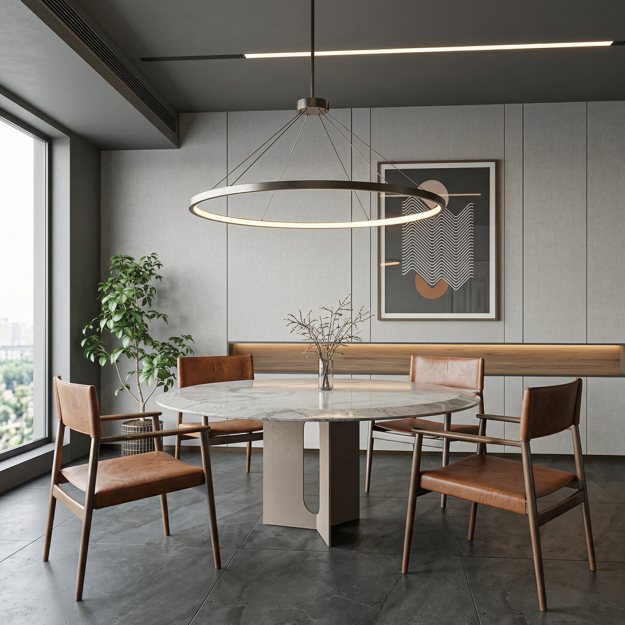 216. Model sketchp bàn ăn tròn hiện đại