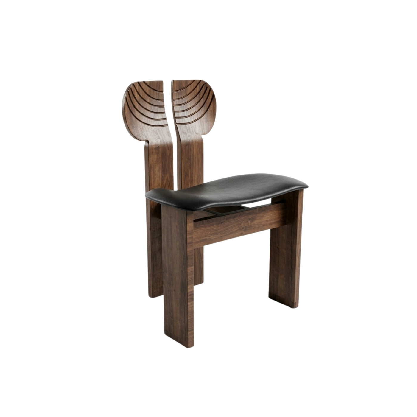 251. Model SketchUp Ghế Gỗ Sculptural Với Điểm Nhấn Lưng Tựa Điêu Khắc