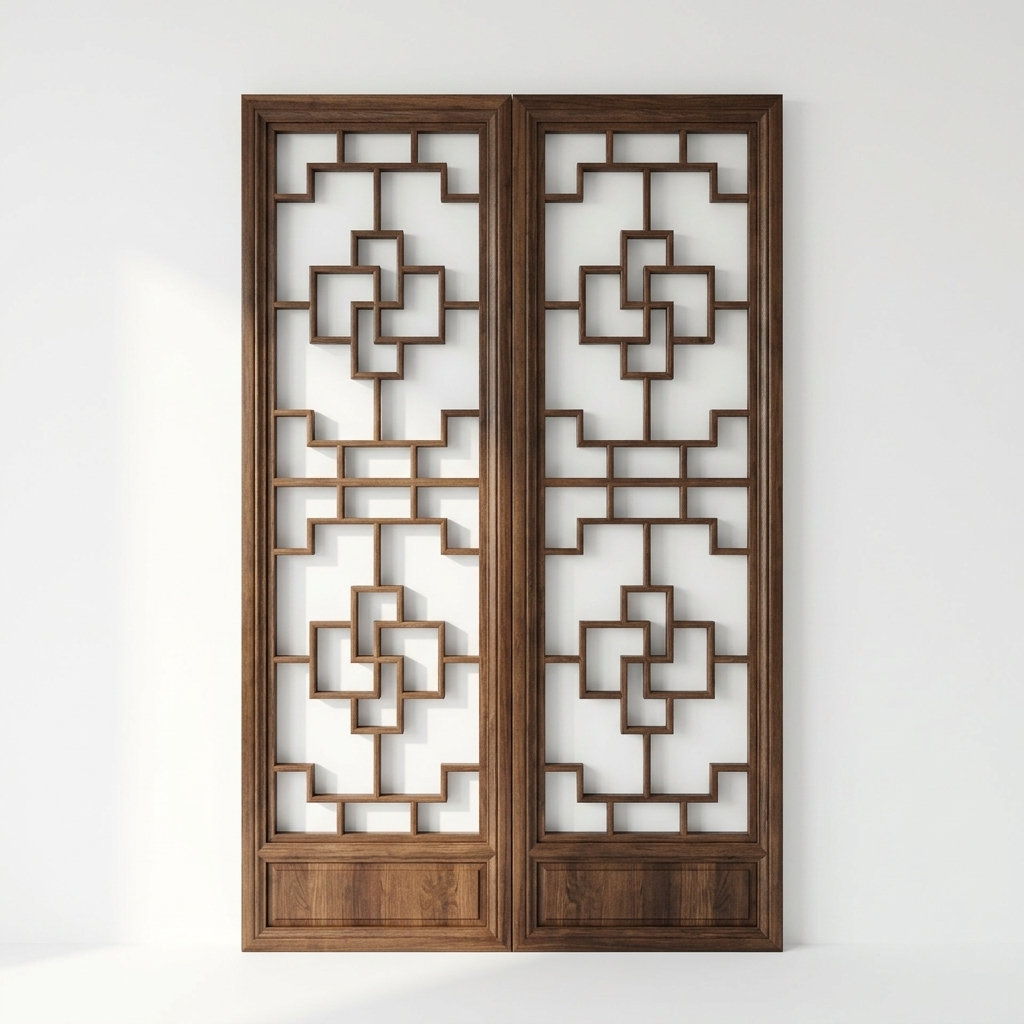 167. Tải mô hình Cửa lưới lattice truyền thống Trung Quốc cho SketchUp