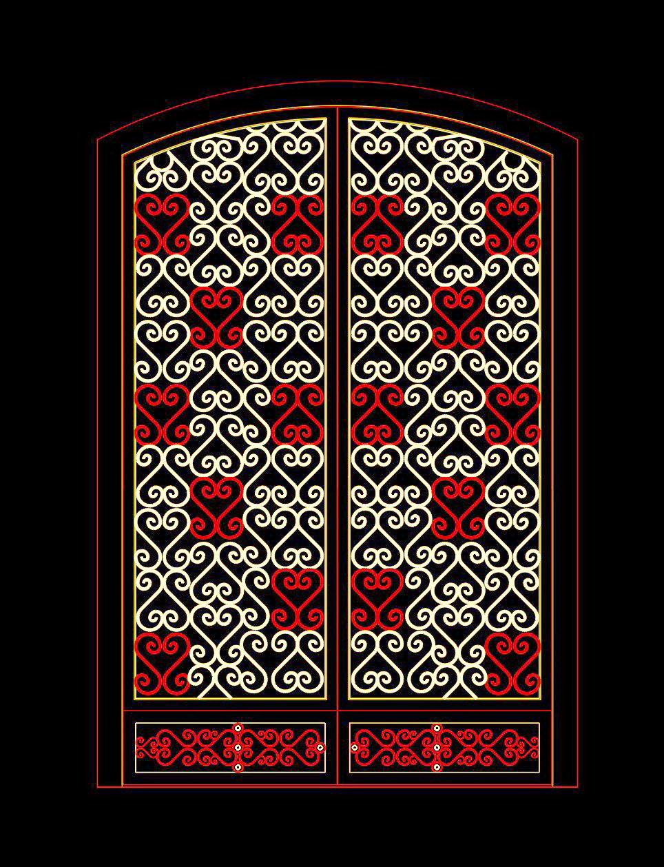 14. Bản vẽ cổng hoa sắt miễn phí