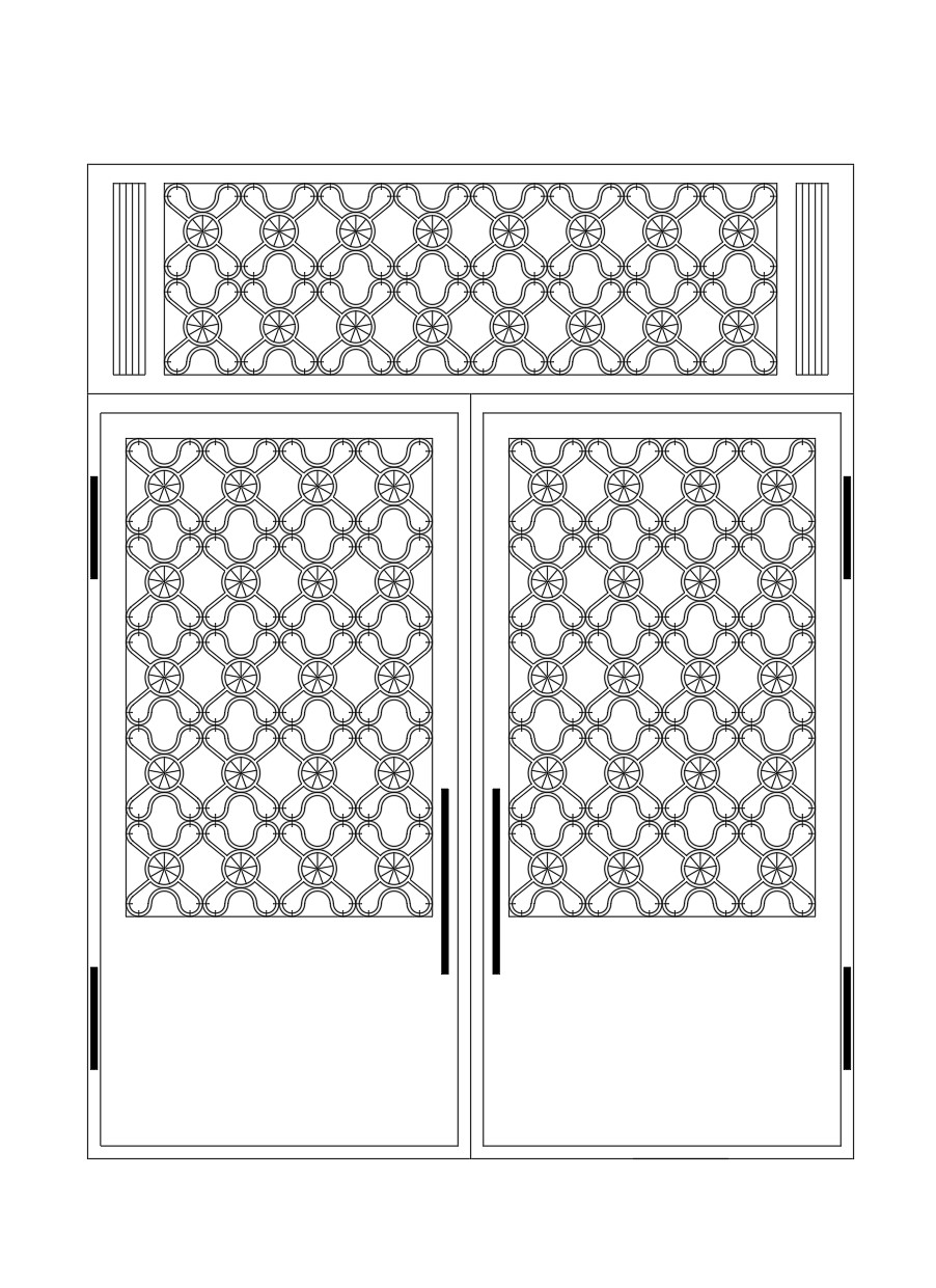 15. Bản vẽ mặt đứng cổng 2 cánh tải miễn phí