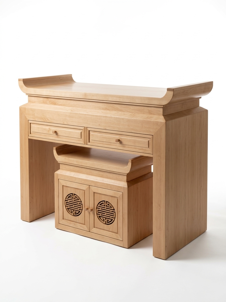 65. Share Free Model SketchUp Bàn thờ gỗ sáng kiểu Á Đông tối giản