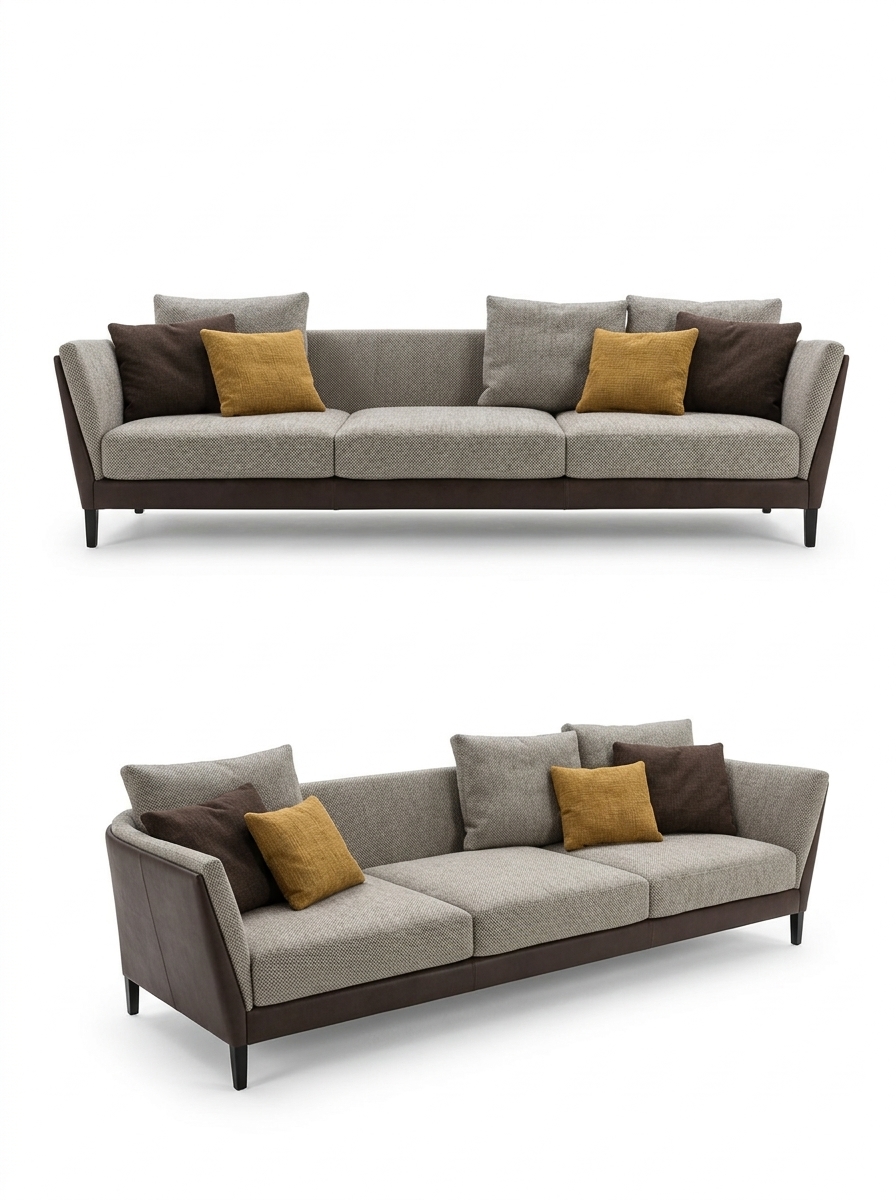 341. Thư viện SketchUp sofa hiện đại chân cao phối màu trung tính