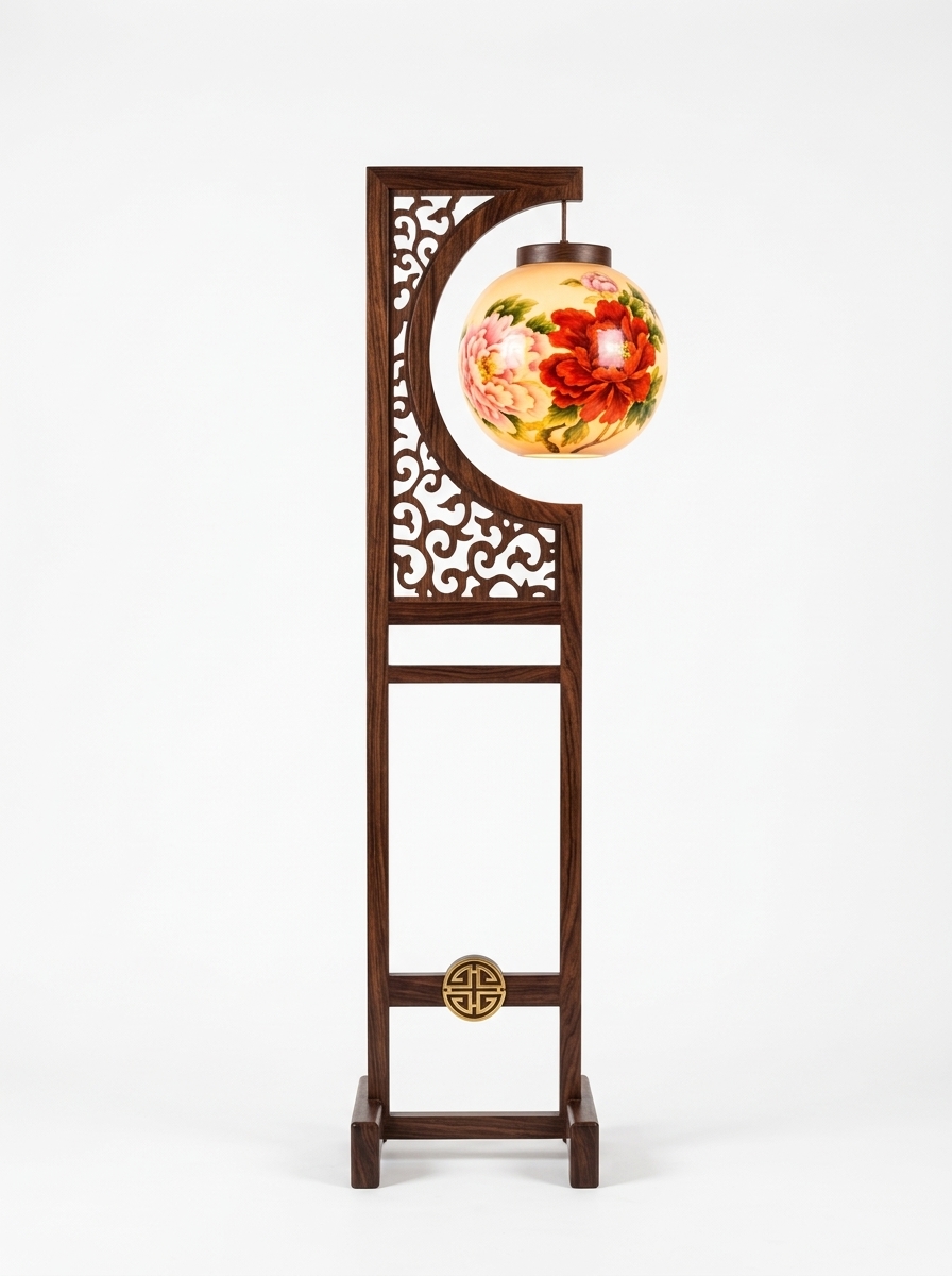 3. Model Sketchup Đèn Sàn Decor Hoa Mẫu Đơn Lồng Đèn Tròn