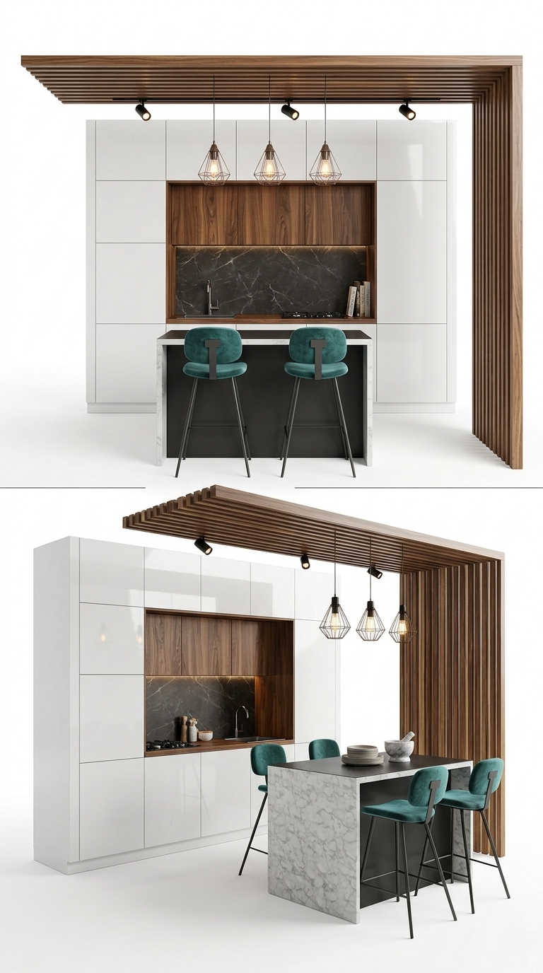 14. Model sketchup quầy bar hiện đại đầy tinh tế