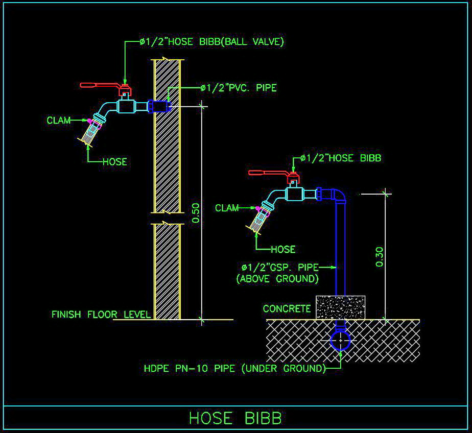 13. Chi tiết lắp đặt vòi nước gắn tường