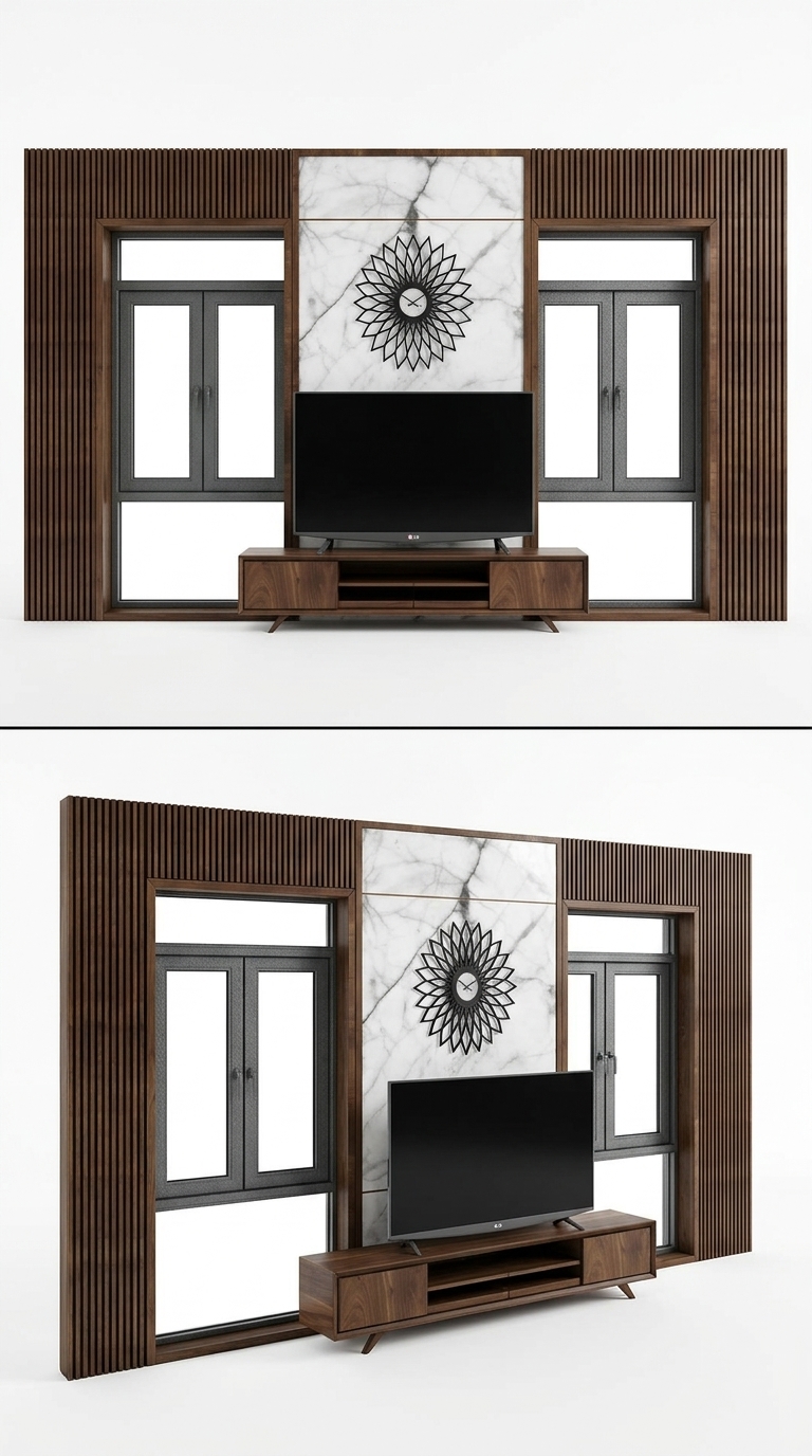 40. Share free model sketchup vách tv kết hợp cửa sổ lấy sáng giải pháp không gian kiến trúc độc đáo