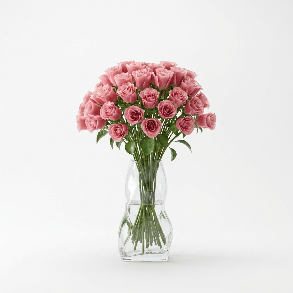 219. Model Sketchup bình thủy tinh và bó hoa hồng phấn sang trọng cho phối cảnh nội thất