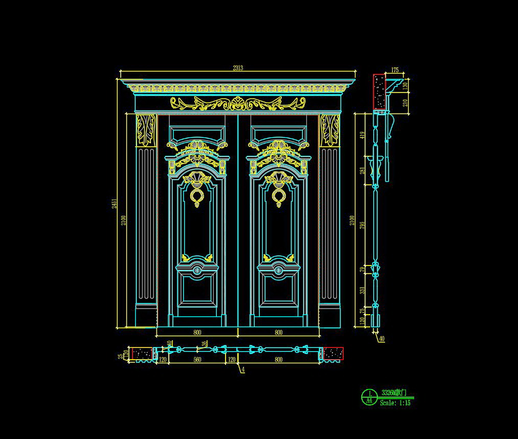 76. Cửa đi tân cổ điển gỗ tự nhiên