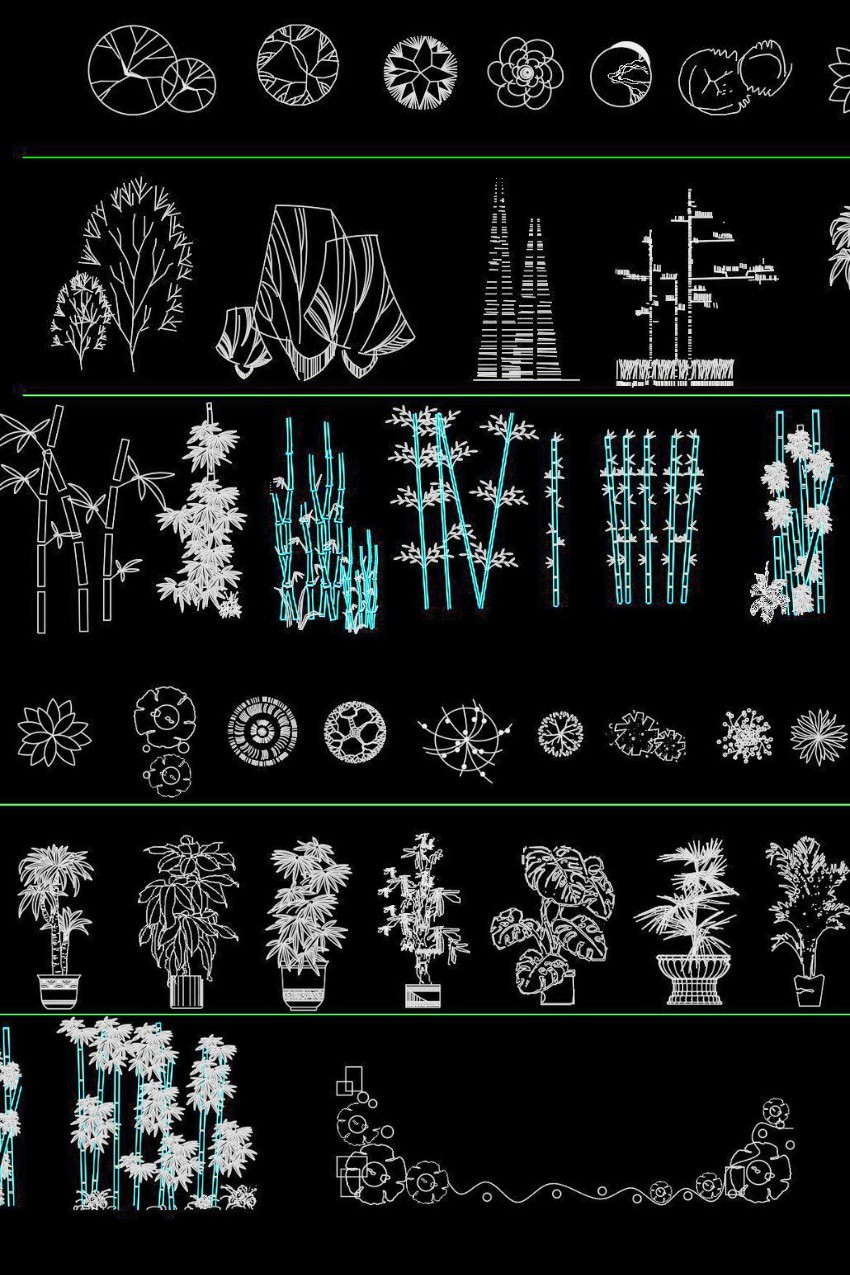 19. Thư viện cây autocad dành cho cảnh quan sân vườn