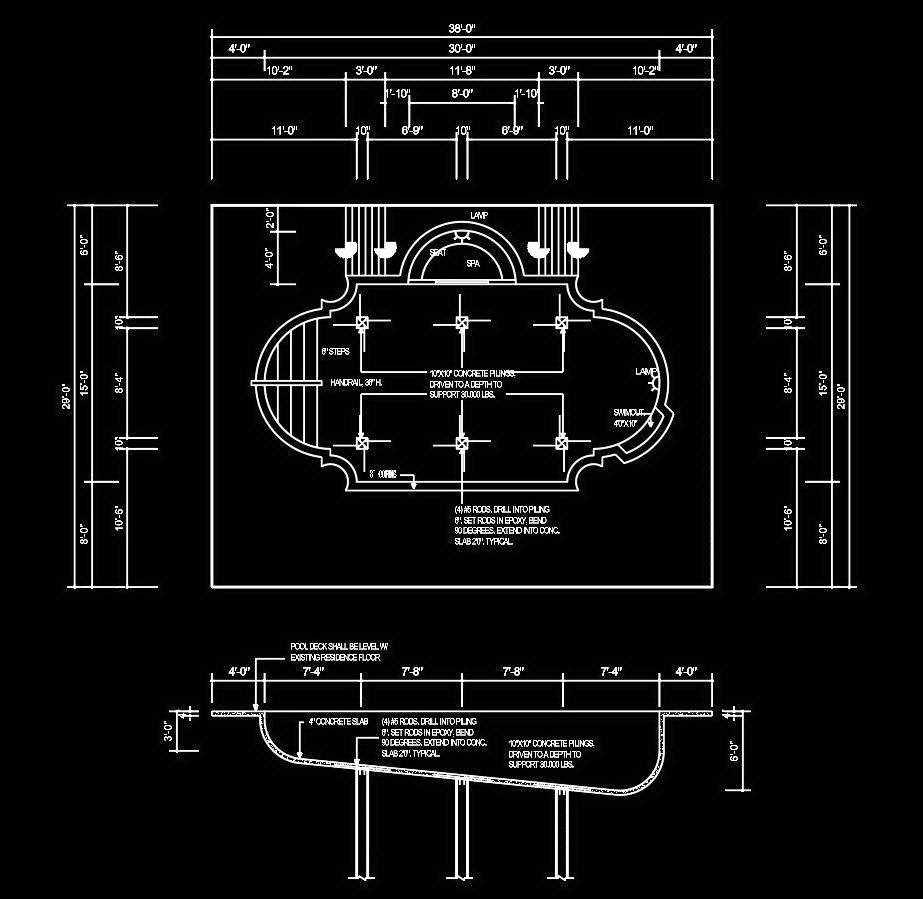 23. Bản vẽ chi tiết bể bơi miễn phí tải về