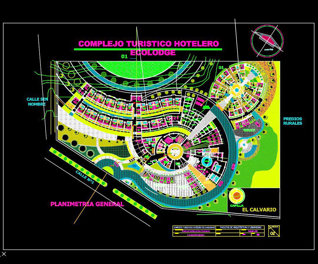 25. Bản vẽ Autocad mặt bằng cảnh quan khách sạn