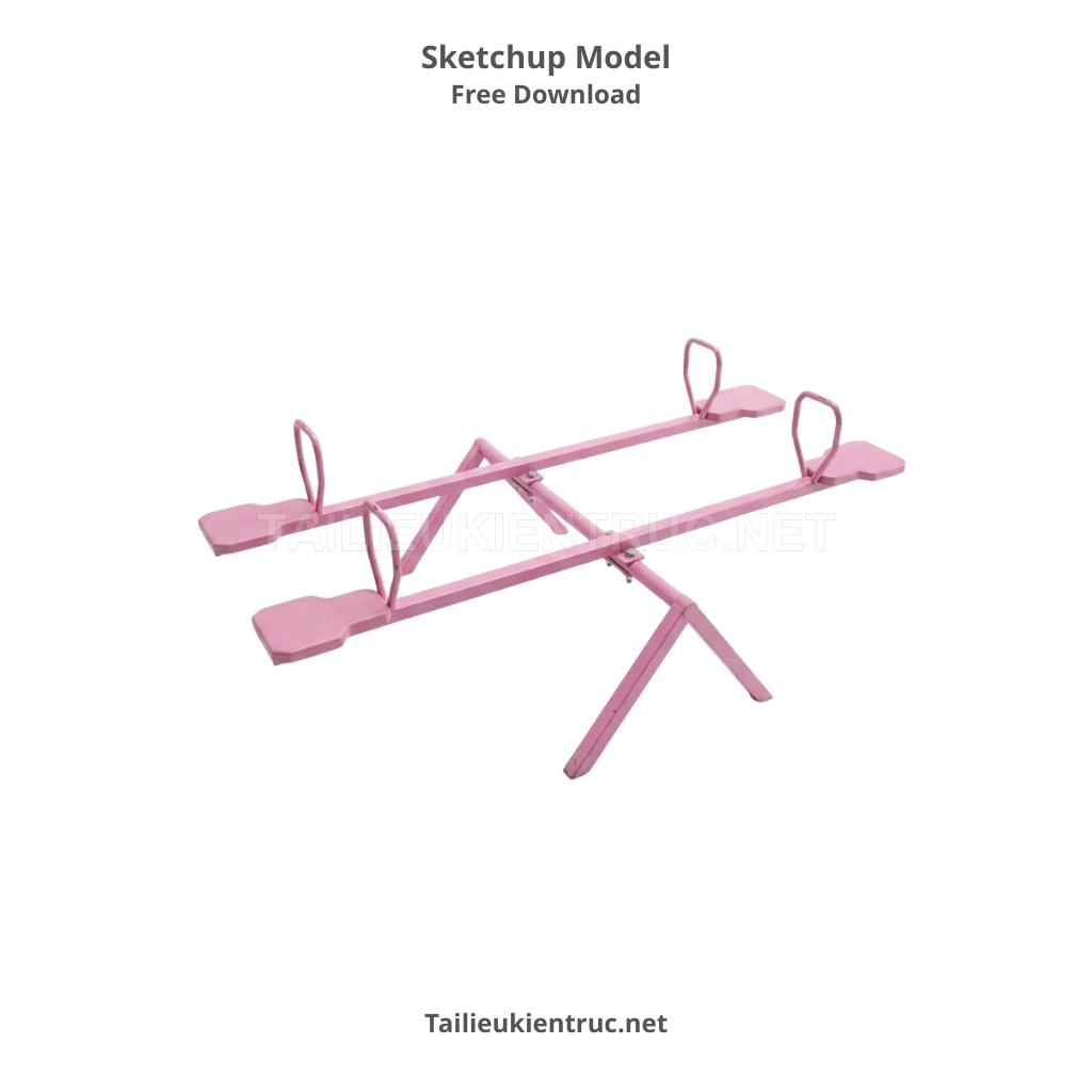 5. Tải Model Sketchup Bập Bênh 4 Chỗ Ngồi Hồng Nhạt