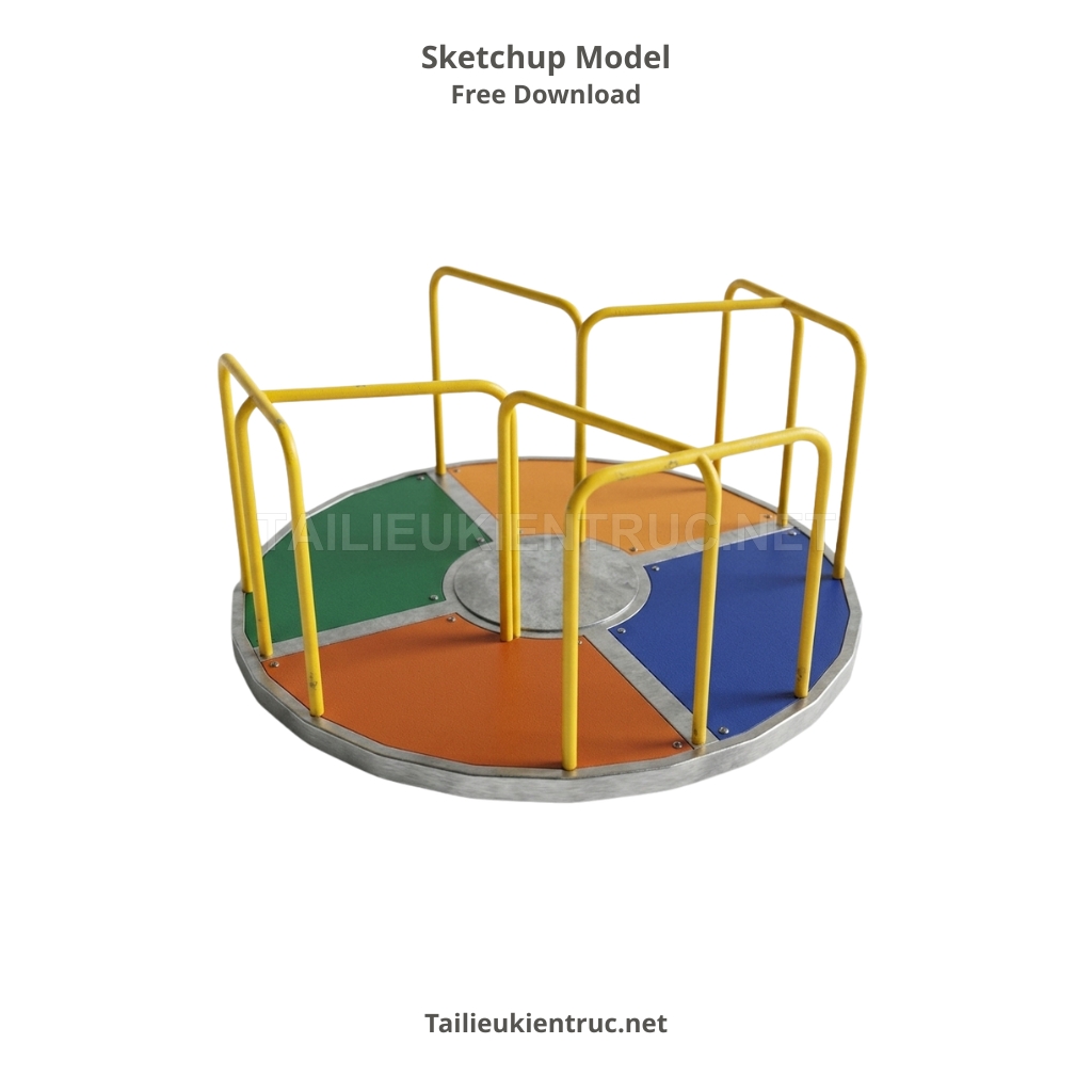 13. Mô hình Sketchup vòng đu quay sân chơi kim loại