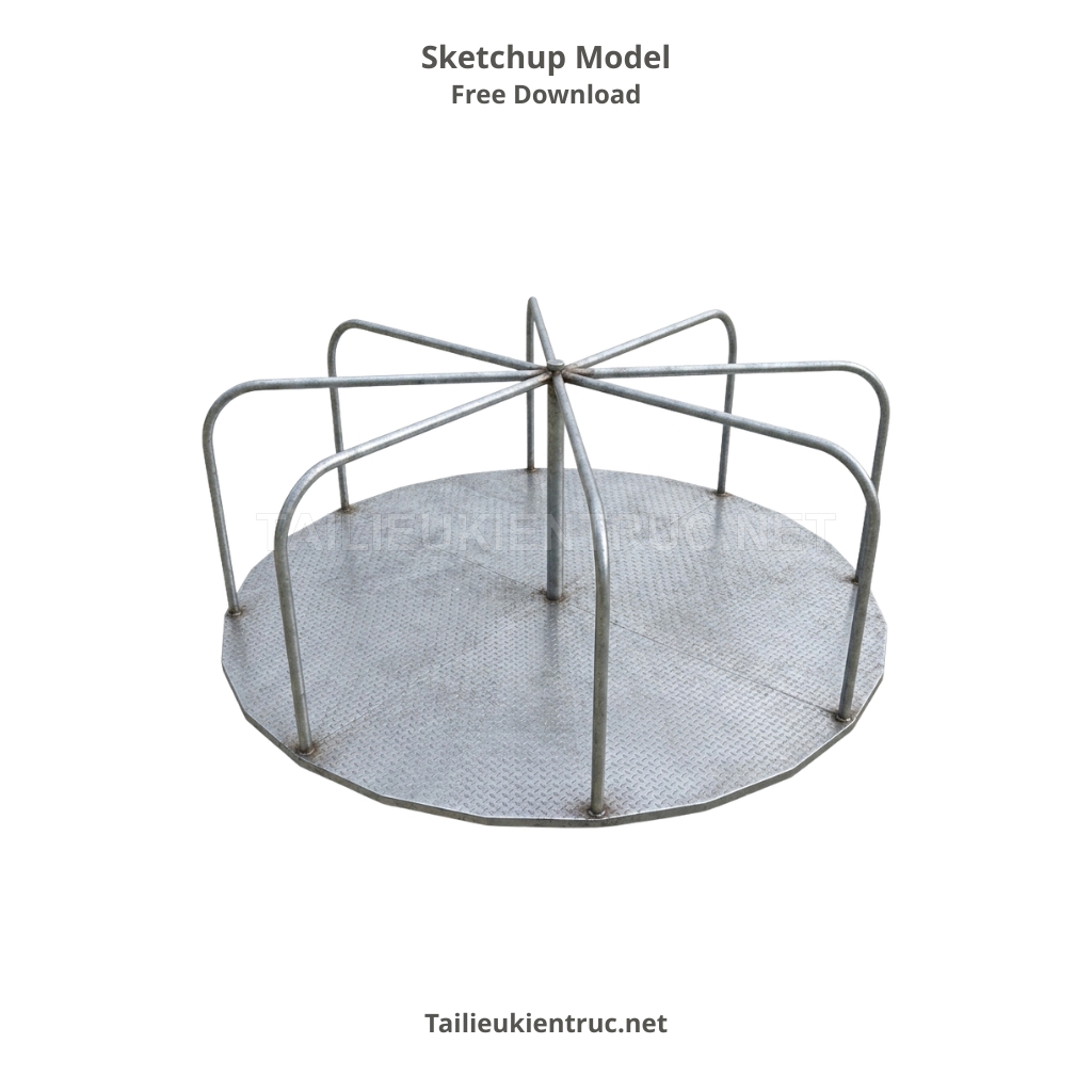 14. Tải xuống miễn phí mô hình Sketchup vòng đu quay kim loại mạ kẽm cho sân chơi