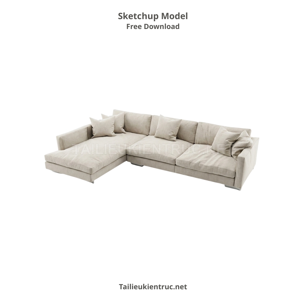 384. Thư viện SketchUp sofa băng tối giản và ghế đơn phong cách đương đại