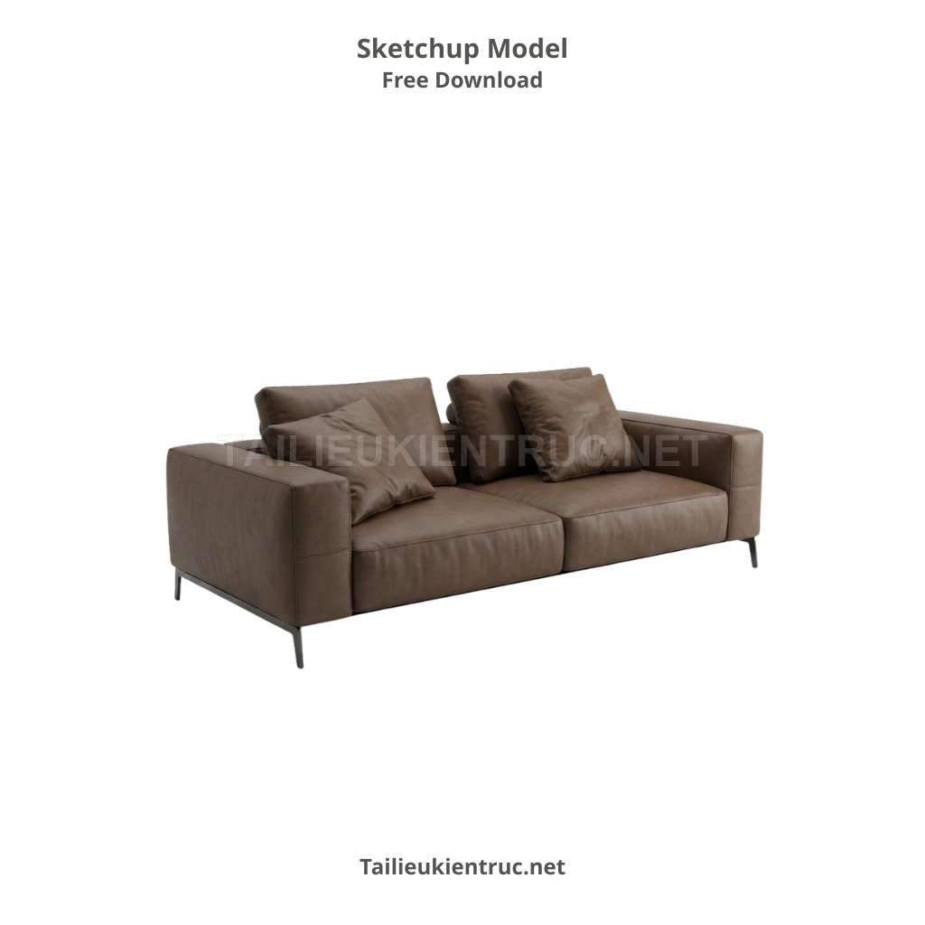 392. Tải miễn phí Model Sketchup Sofa đôi da bò hiện đại - Sang trọng và tinh tế cho phòng khách