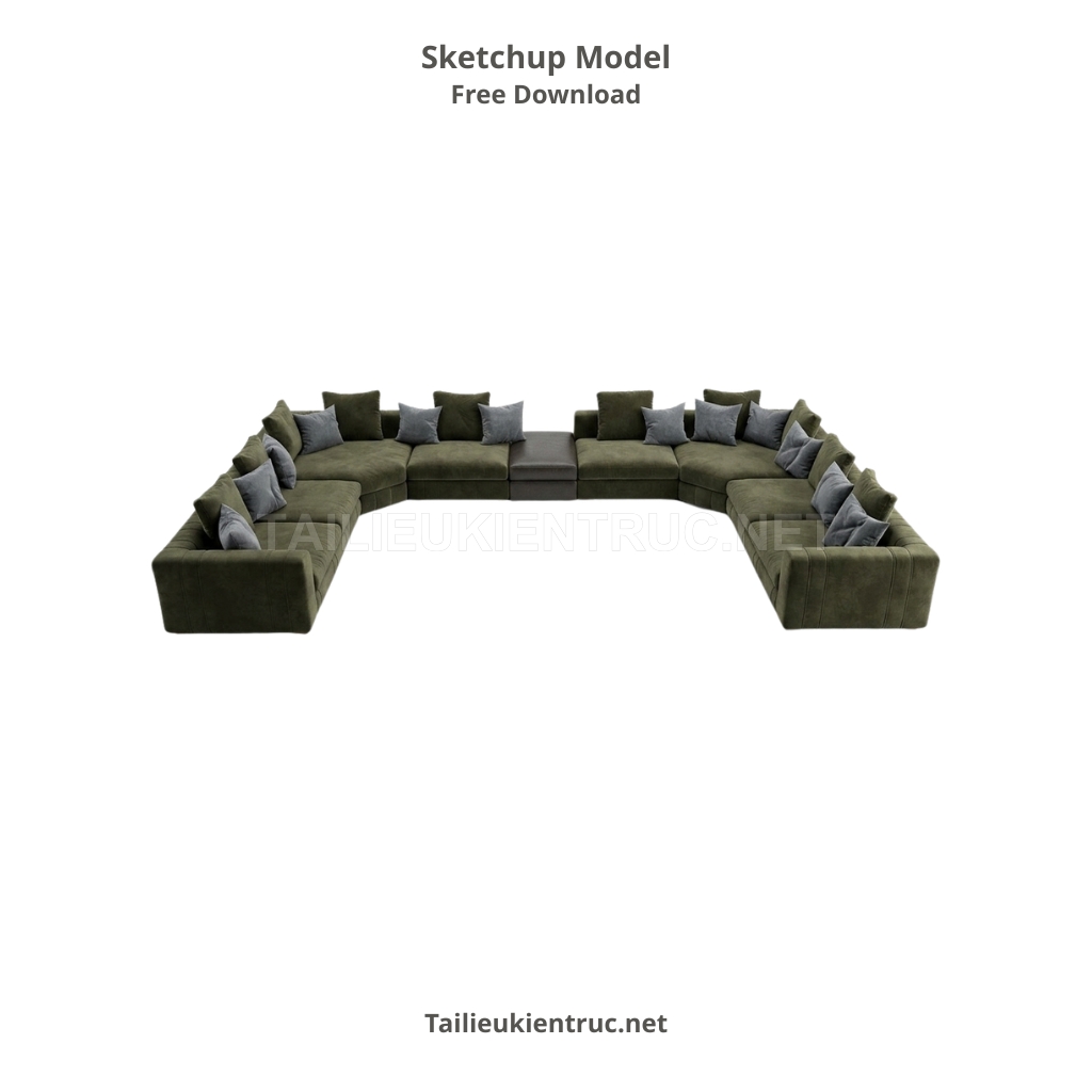 401. Tải Model Sketchup Sofa module chữ U đại bản doanh