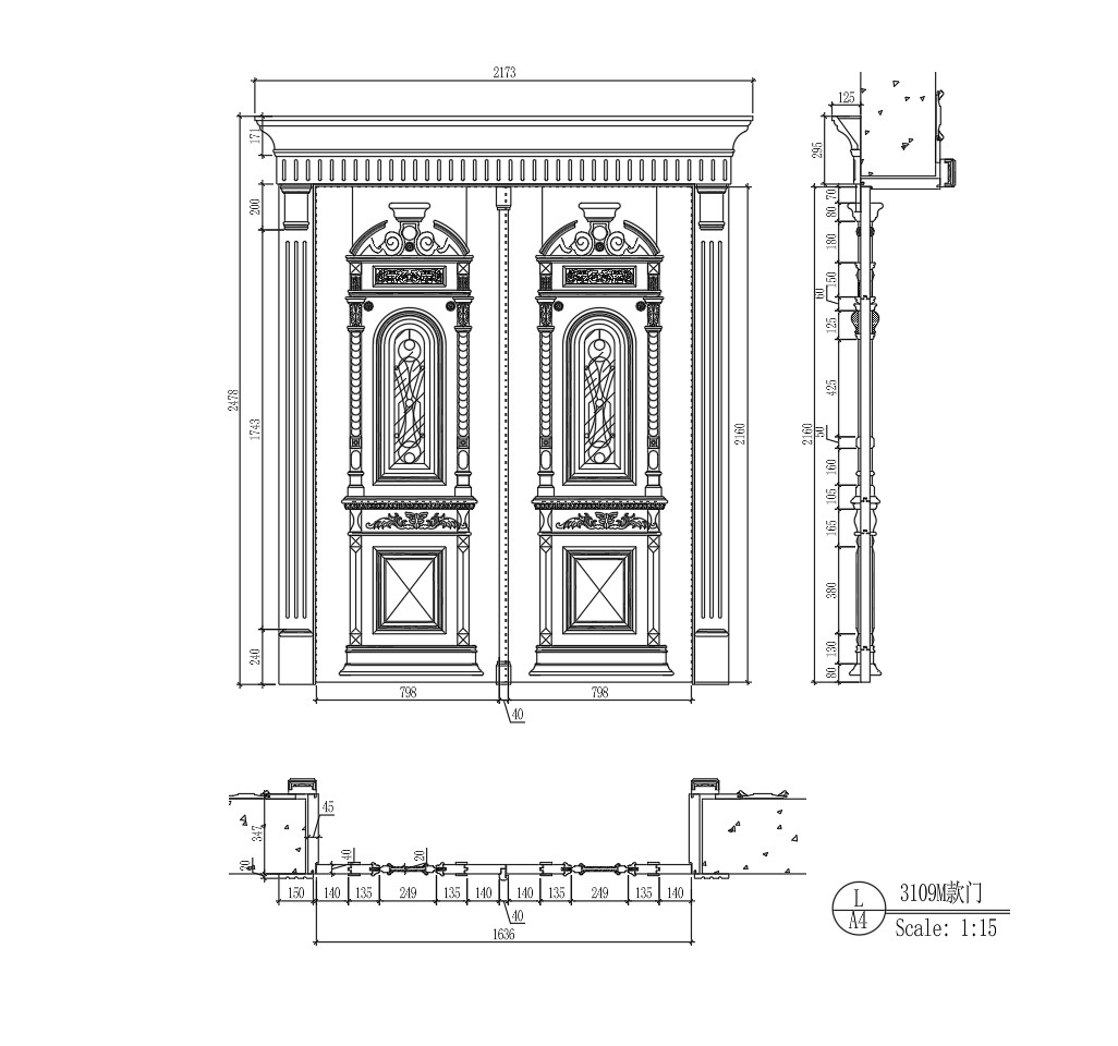 99. Thư Viện Autocad Mẫu Cửa Gỗ Hai Cánh Tân Cổ Điển Sang Trọng