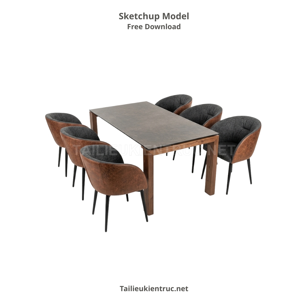 219. Model sketchup bàn ăn hiện đại