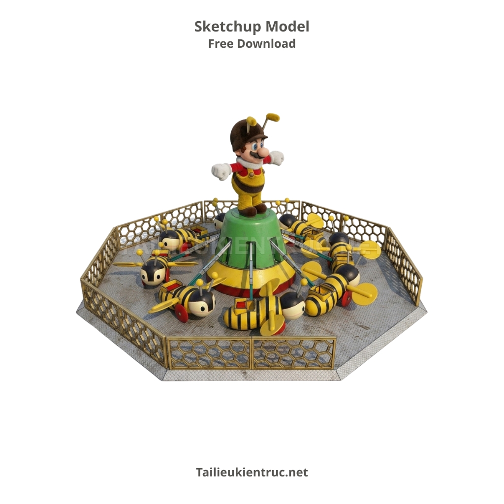 31. Model sketchup đu quay miễn phí